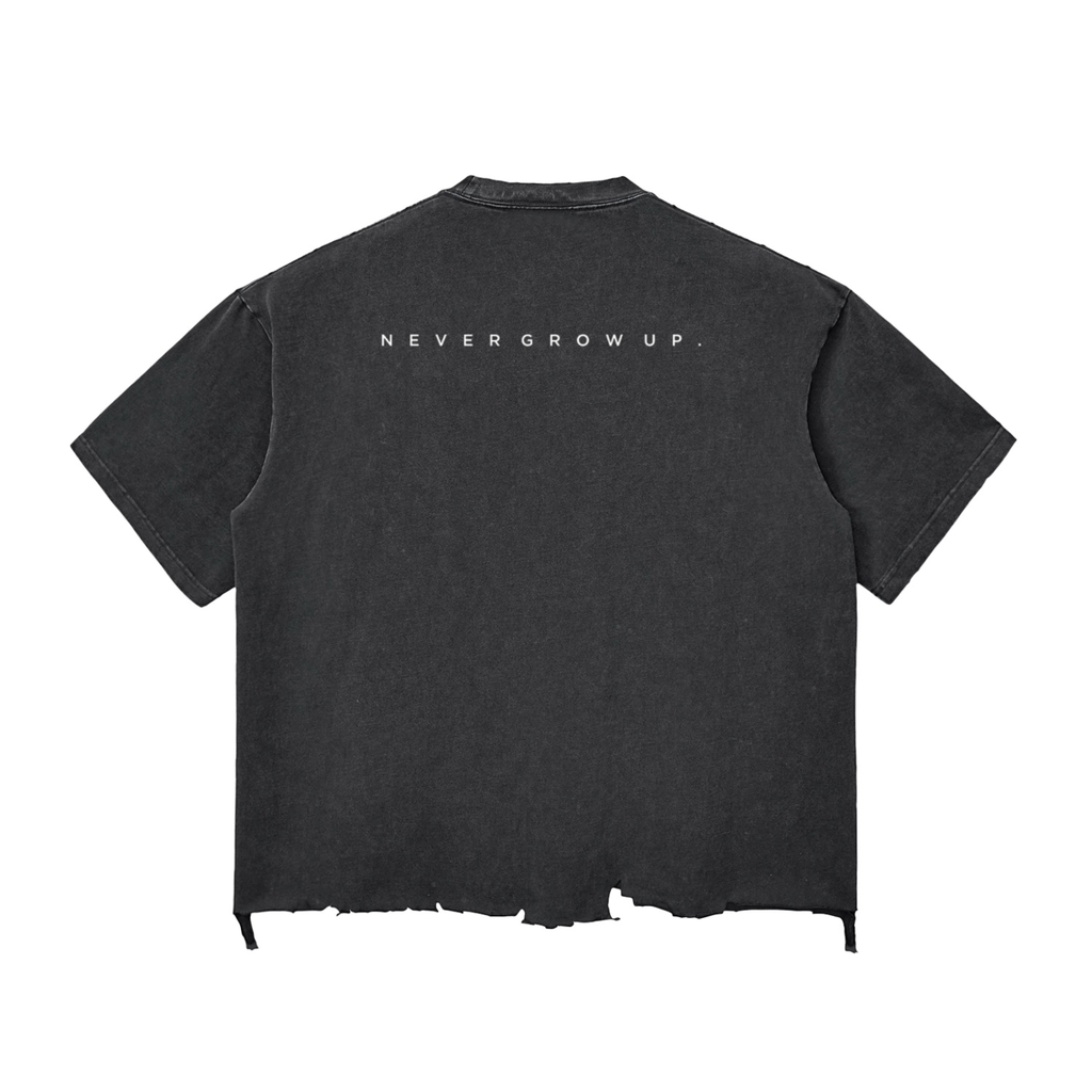 “Cheez” Snow Wash Raw-Hem Boxy T-shirt
