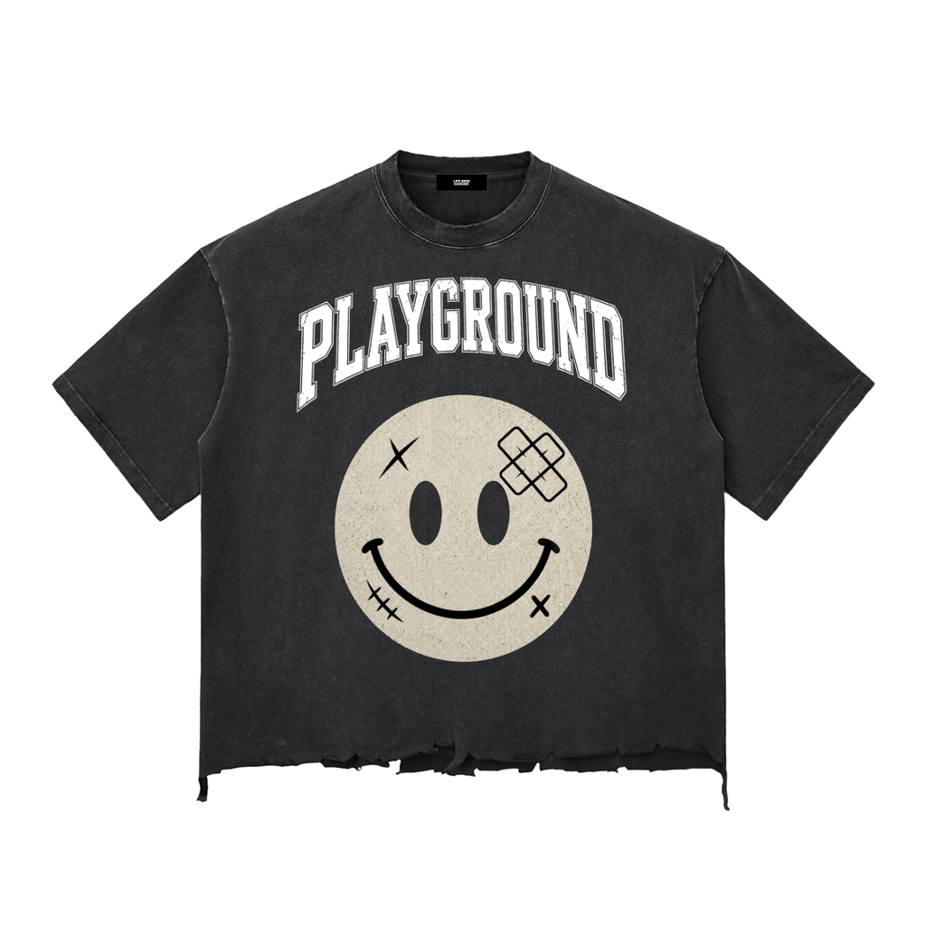 “Cheez” Snow Wash Raw-Hem Boxy T-shirt