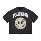 “Cheez” Snow Wash Raw-Hem Boxy T-shirt