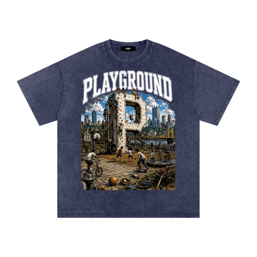 Snow Washed Oversized Cotton T-Shirt
