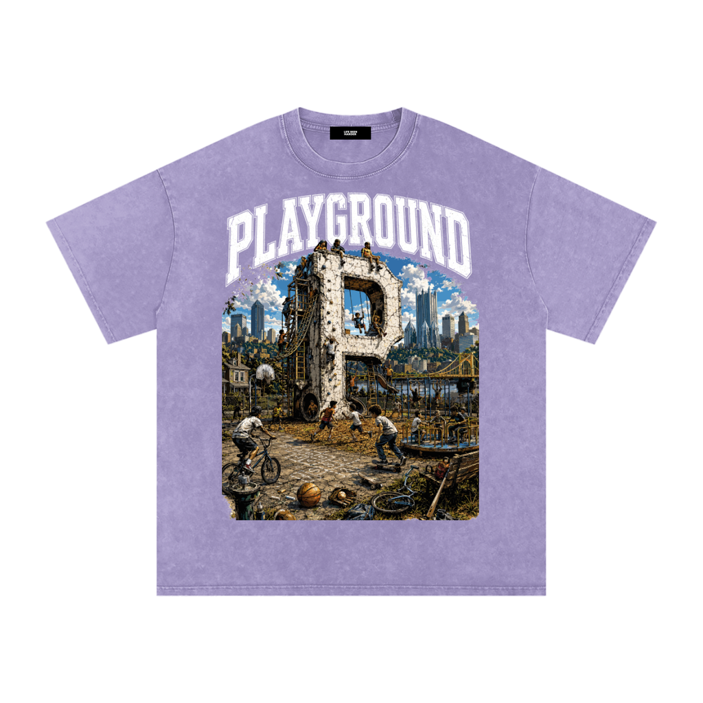 Snow Washed Oversized Cotton T-Shirt