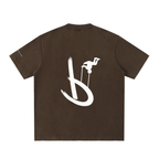“Life’s Upside Down” (Men Size Up) Heavyweight Vintage Washed Frayed T-Shirt