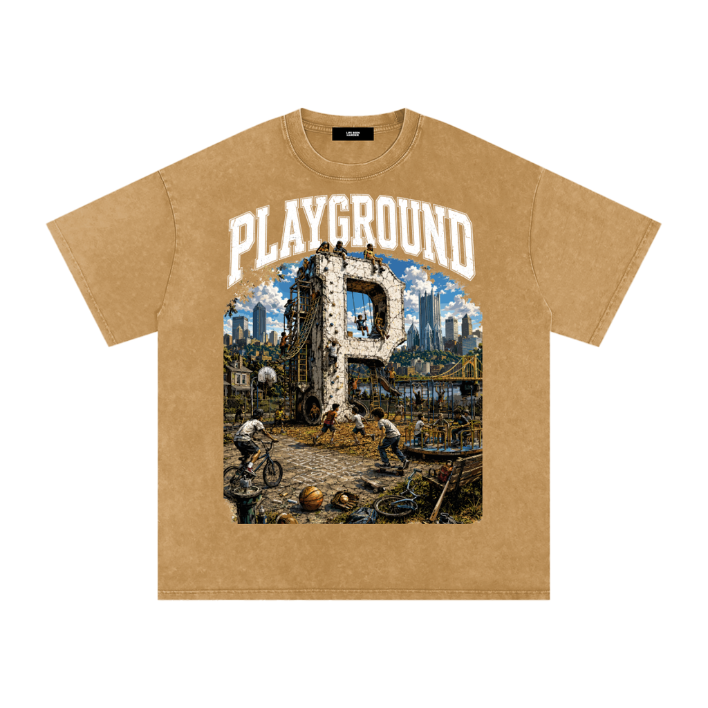 Snow Washed Oversized Cotton T-Shirt