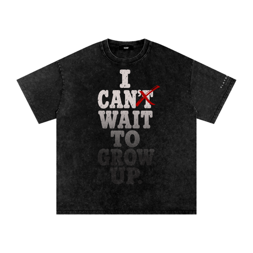I’ll Just Wait” - Snow Washed Oversized Cotton T-Shirt