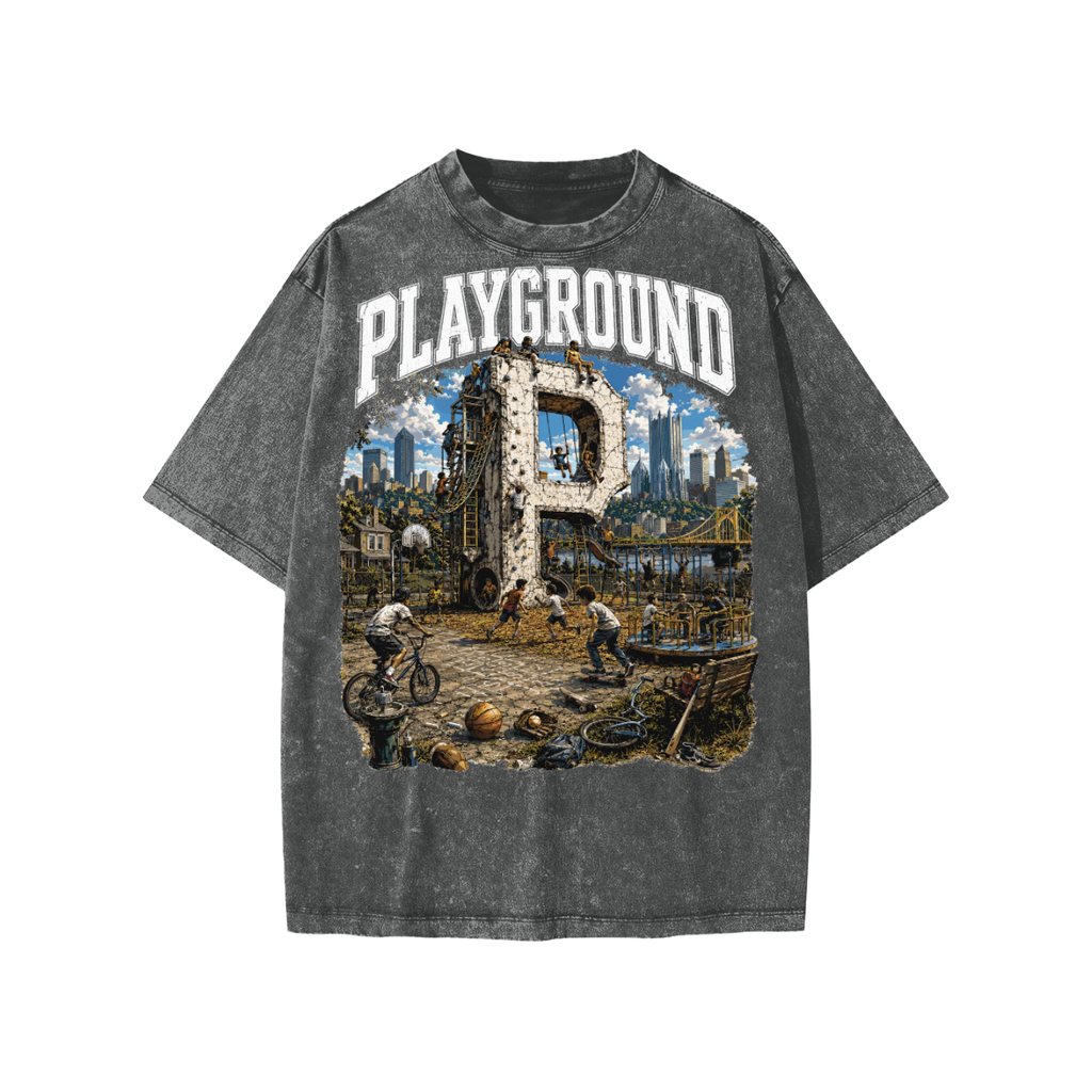 “Playground” -Snow Washed Kids' T-Shirt