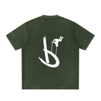 “Life’s Upside Down” (Men Size Up) Heavyweight Vintage Washed Frayed T-Shirt
