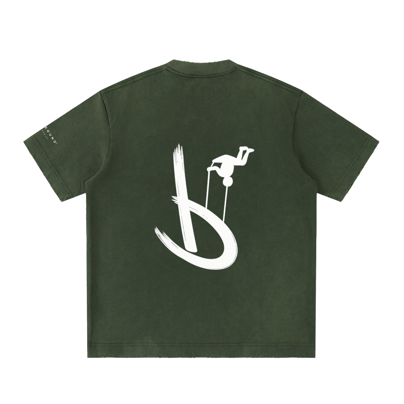 “Life’s Upside Down” (Men Size Up) Heavyweight Vintage Washed Frayed T-Shirt