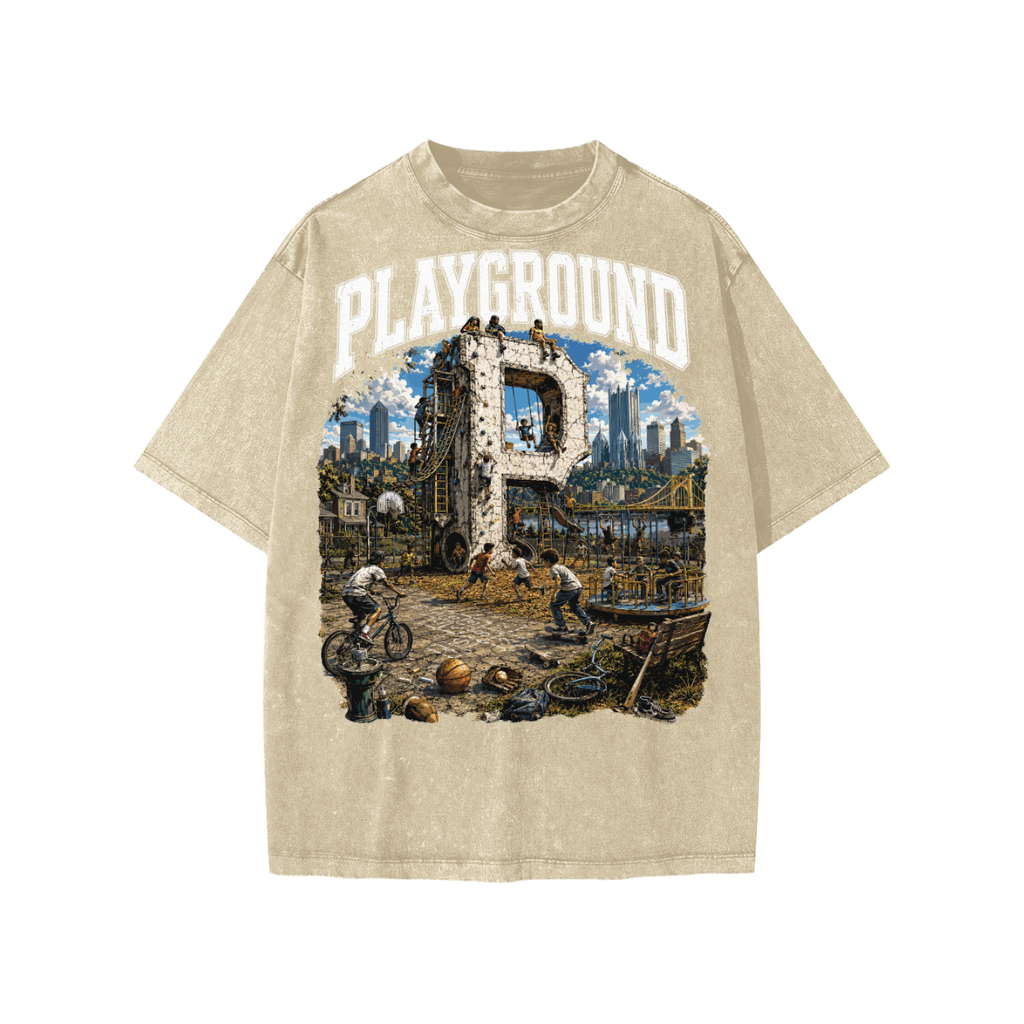 “Playground” -Snow Washed Kids' T-Shirt