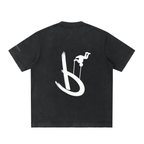 “Life’s Upside Down” (Men Size Up) Heavyweight Vintage Washed Frayed T-Shirt