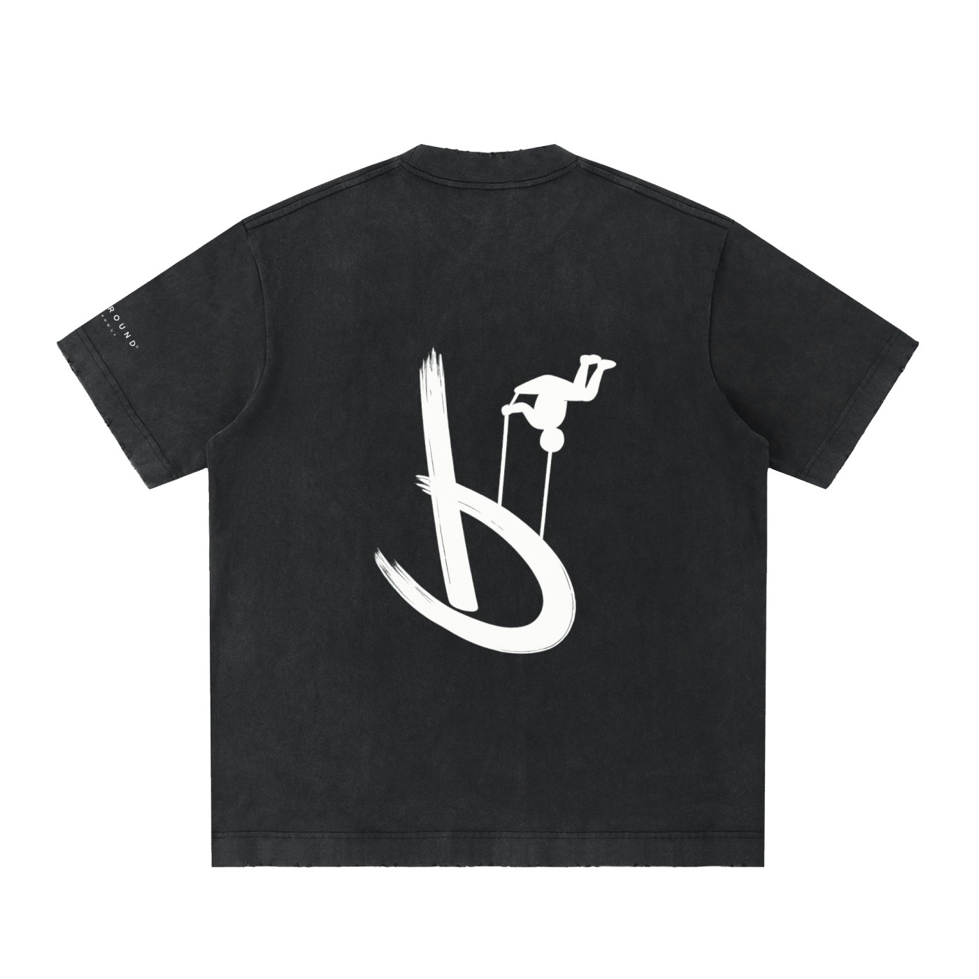“Life’s Upside Down” (Men Size Up) Heavyweight Vintage Washed Frayed T-Shirt