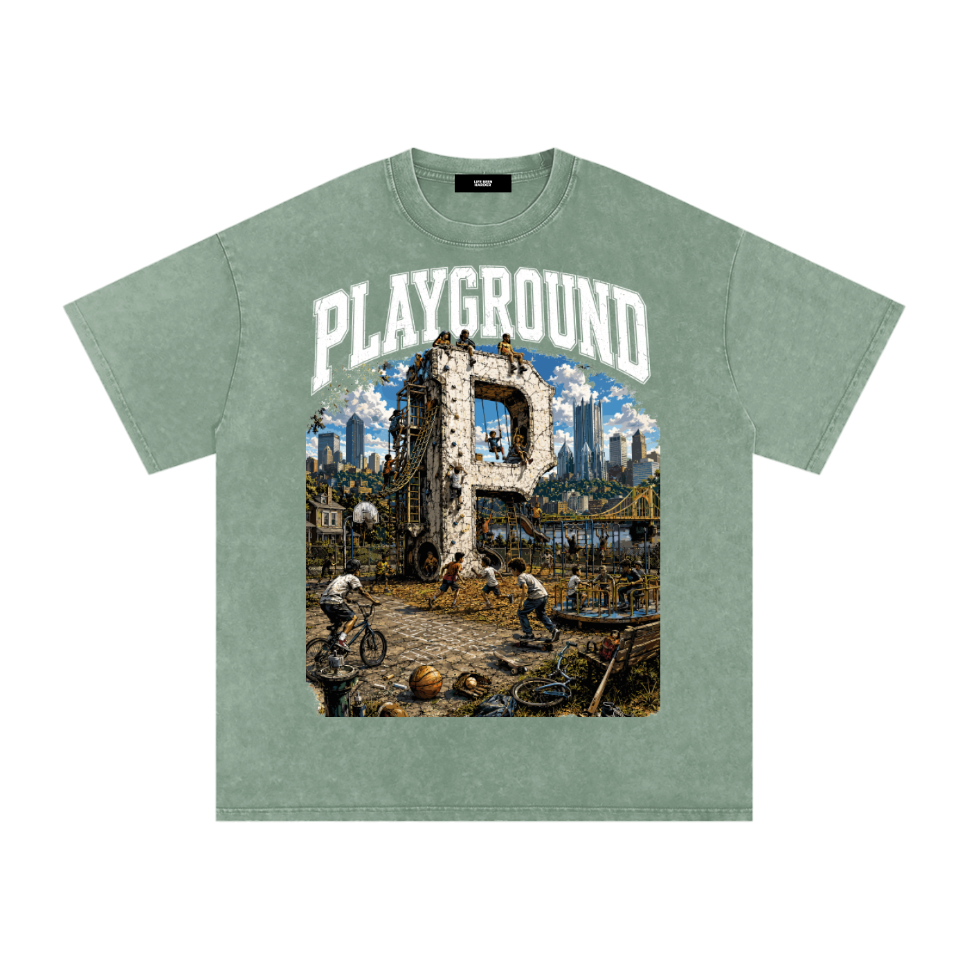 Snow Washed Oversized Cotton T-Shirt
