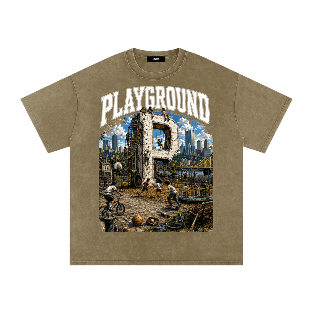 Snow Washed Oversized Cotton T-Shirt