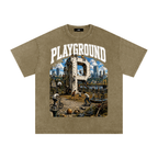 Snow Washed Oversized Cotton T-Shirt