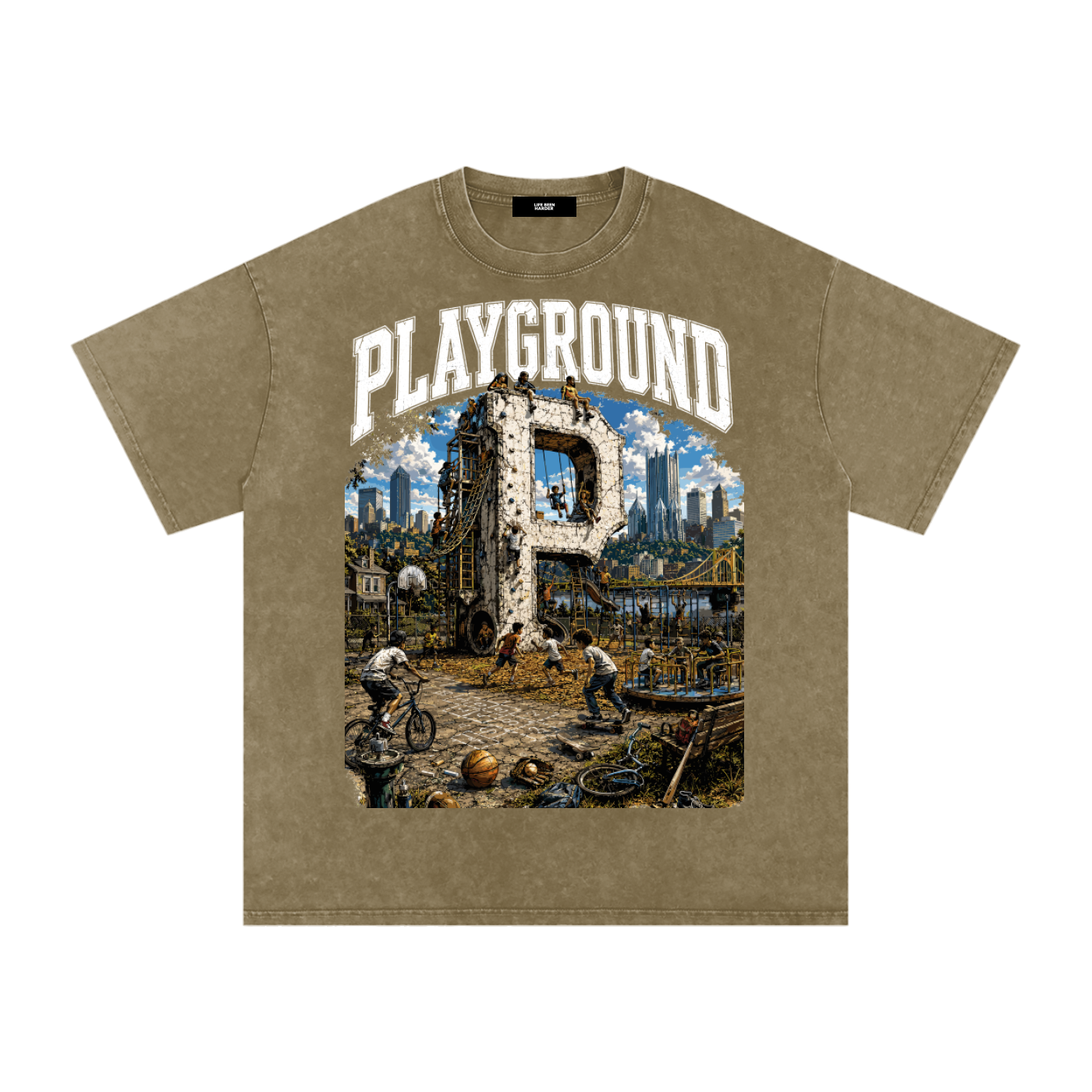 Snow Washed Oversized Cotton T-Shirt