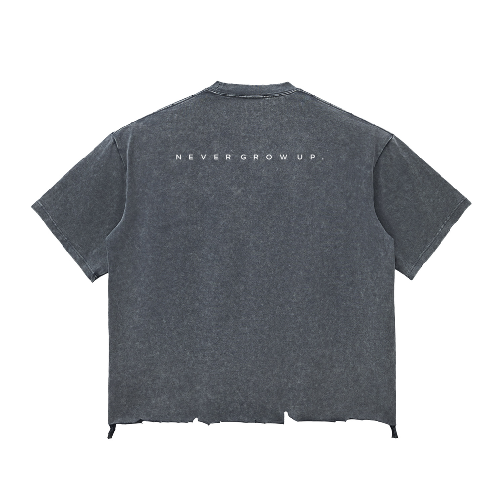 “Cheez” Snow Wash Raw-Hem Boxy T-shirt
