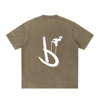 “Life’s Upside Down” (Men Size Up) Heavyweight Vintage Washed Frayed T-Shirt