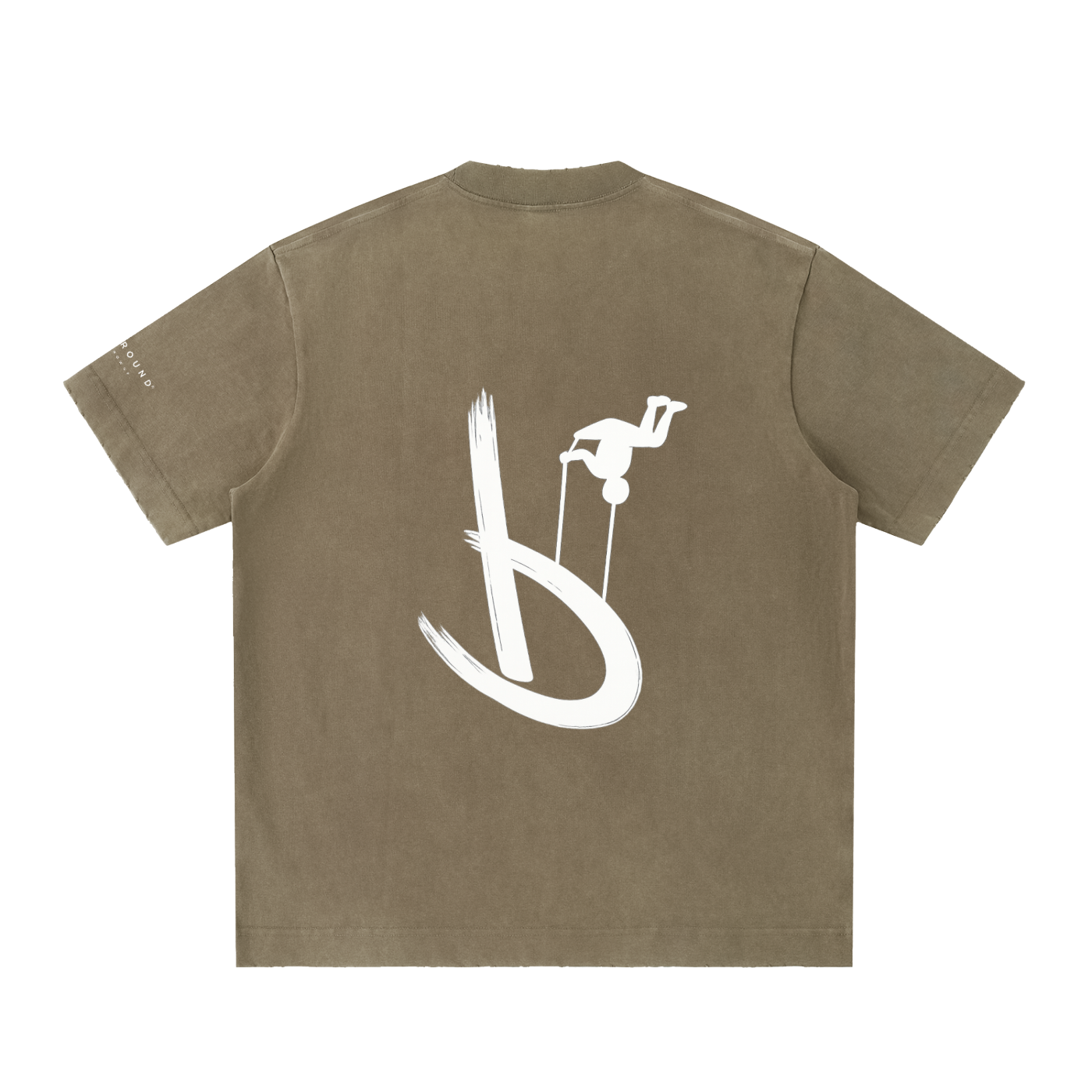 “Life’s Upside Down” (Men Size Up) Heavyweight Vintage Washed Frayed T-Shirt