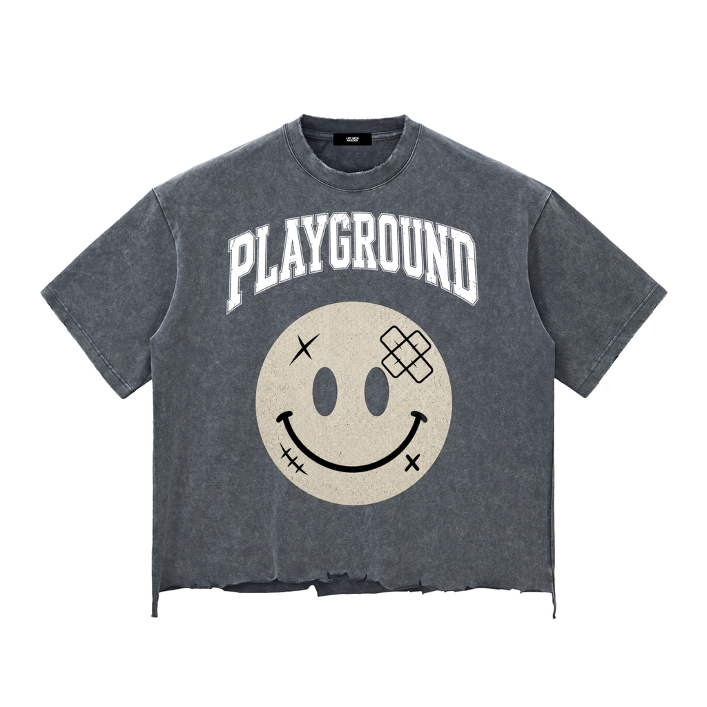 “Cheez” Snow Wash Raw-Hem Boxy T-shirt