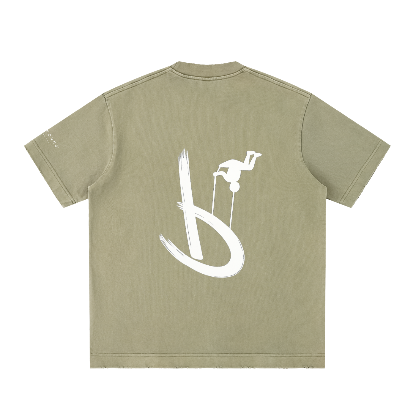 “Life’s Upside Down” (Men Size Up) Heavyweight Vintage Washed Frayed T-Shirt