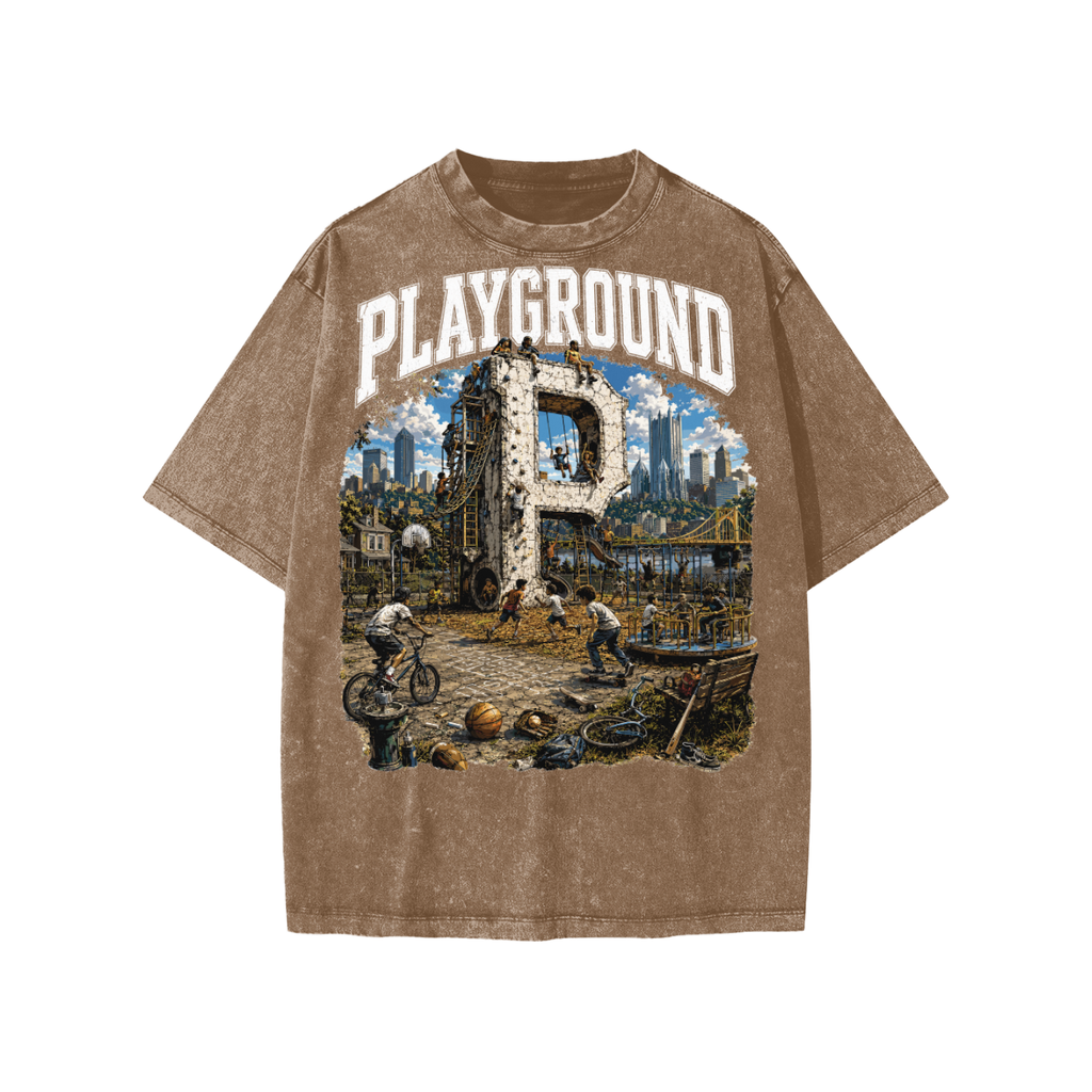 “Playground” -Snow Washed Kids' T-Shirt