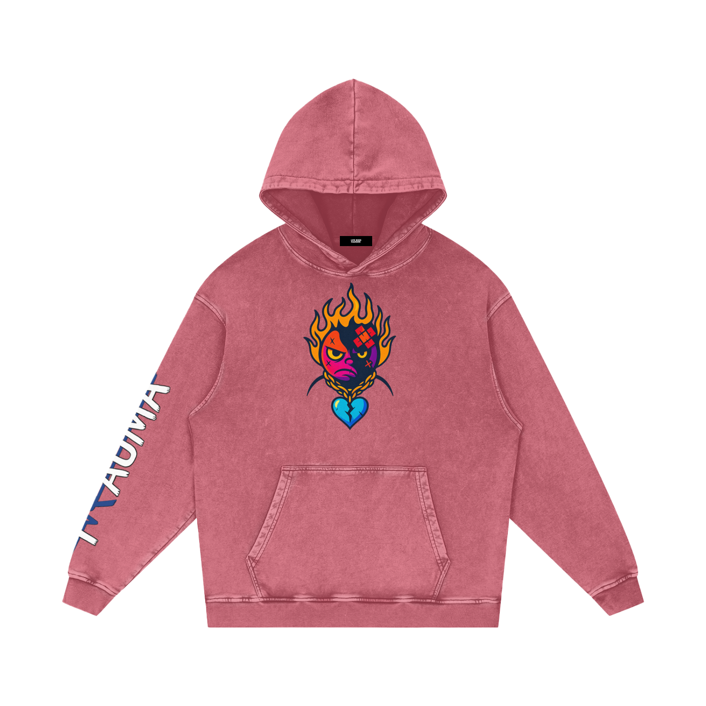 Trauma Snow Washed Loose Cotton Hoodie