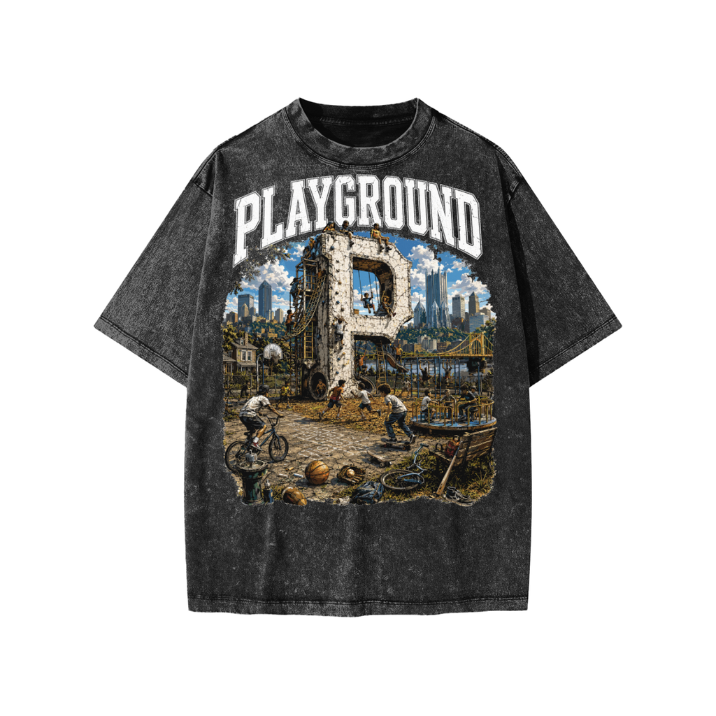 “Playground” -Snow Washed Kids' T-Shirt